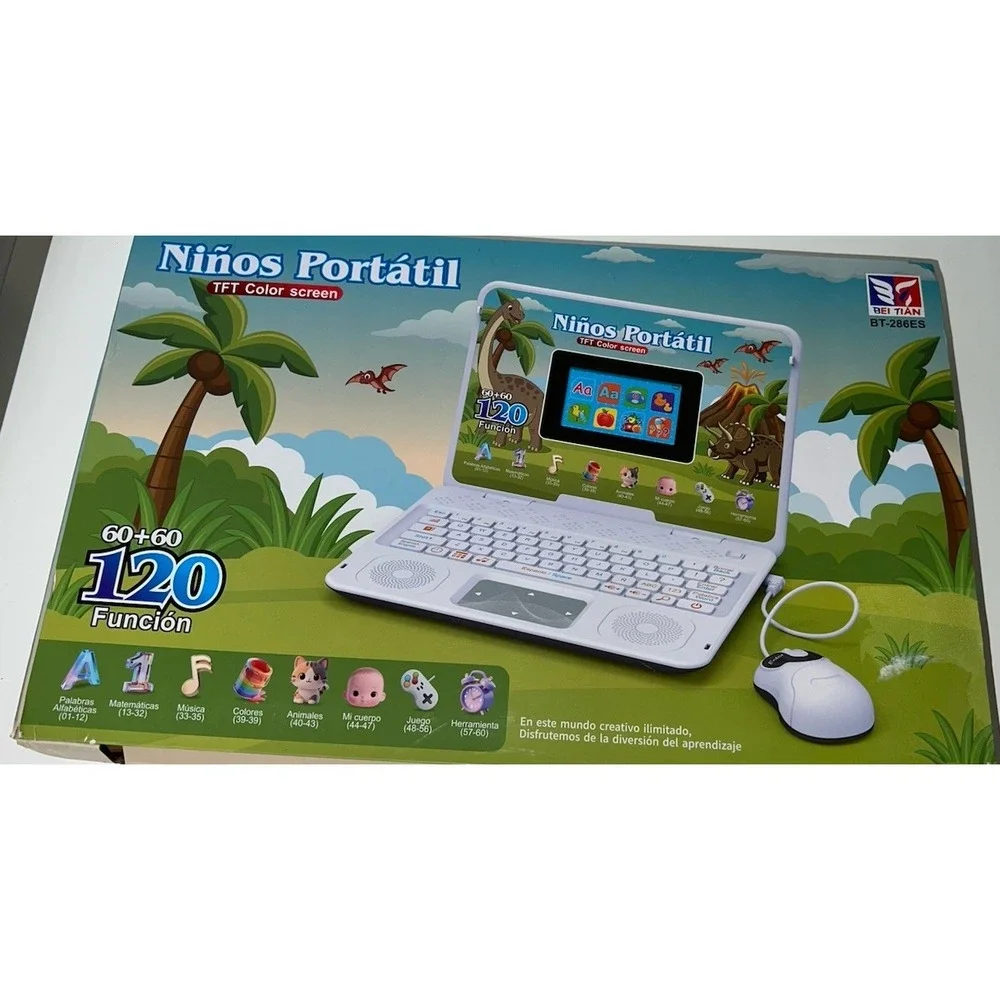 (21)Bilingual and Educational Laptop Spanish/English, 120 Learning Color Screen